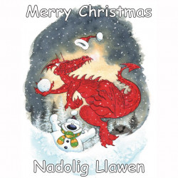 Ewemoo Christmas dragon and snowman card