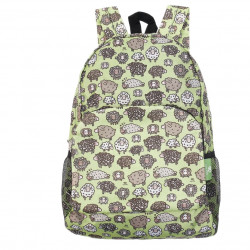 Eco Chic Lightweight Foldable Backpack Cute Sheep- green 