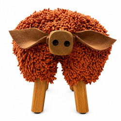 Ewemoo oak rusty pig footstool 
