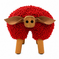 Ewemoo oak red pig footstool 